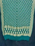 Turquoise Banarasi Bandhani Dupatta - 80 grams pure Georgette - Handwoven