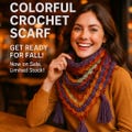 Colorful Crochet Triangle Scarf – Handmade Multicolor Shawl with Tassels, Cozy Fall Winter Wrap