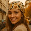 Halloween Crow Scarf – Autumn Pumpkin Bandana, Witchcore Headscarf with Bats & Spooky Print