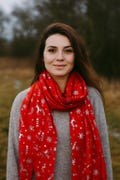 Silver Foil Christmas Scarf: Festive Holiday Print Gift