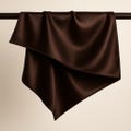 Dark Chocolate Classy Brawn Silk Square Scarf for Women Natural Pure Mulberry HeadScarf Handmade Luxury Modern Silk Accessory Gift For Mom