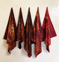 24" Red Bandana 27" Burgundy Kerchief Hand Ice Dyed Bandanas Sustainable Fine 100% Cotton Sewn by Me Red Orange Brown Black Yellow Roho Rust