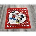 Vintage J.A. Woronowicz Mickey & Minnie Mouse Hearts Handkerchief Bandana