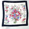 D'Este Vintage Silk Floral Botanical Flower Scarf 33.5" Square
