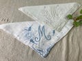 Choice 1 Handkerchief M Monogram Initial Ladies White z Blue Embroidery Vintage Linens Bridal