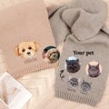 Personalized Dog Print Scarf,Pet Memorial Scarf,Pet Memorial Scarf with Text,Pet Face and Name Scarf,Dog Photo Scarf Custom Dog Gift