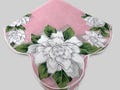 Vintage Pink Printed White Floral Hankie