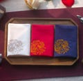 Custom Name embroidered dragon pheonix cotton handkerchief, gifts for marriage