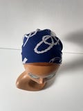 Vintage navy cotton bandana boat anchor rope - navy girl summer style