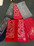 Your choice vintage hanky, vintage Bandana handkerchief, red bandana, blue bandana