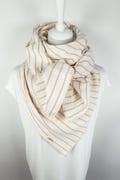 Muslin scarf women natural color with beige stripes, 100% cotton, muslin double gauze, different sizes available!