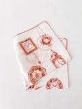 Jeanne Miller Clocks Handkerchief, Unique Cotton Hankie with Hand Rolled Edges, Designer, Nostalgia