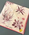 Vintage Handkerchief- Faith Austin Handkerchief - Kimball Hankie - Pink and Lavender Handkerchief - Hand Rolled Linen