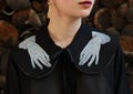 Fancy Gothic Reversible Linen Collar – Dark Academia Hands, Old Money Nevermore Dress Accessory