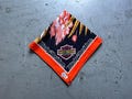 Harley Davidson bandana, vintage 80s Righteous Ruler motorcycle biker eagle bandana handkerchief, made in USA, 20 inches