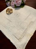 Beautiful Cut Lace Wedding Handkerchief, Embroidered Hankerchief, Floral Hanky