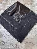 Black Church Lap Scarf with Black Lace Trim First Lady Lap Scarf Black Lace Trim Lap Cover Church Lap Cloth Ready to Ship As Is