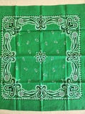 Bandana Kelly Green Paisely Pattern 20 Inch