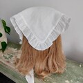 White Linen Head Scarf Alice 6 -8 yrs Hand Summer Scarf Headscarf Hair Scarf Hand Sewn