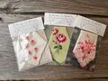 Vintage Hankie Set of 3 Delicate Embroidery Floral Design Accessory Handkerchief Cotton