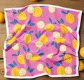 Fruits Silk Scarf – 70cm Square Lightweight Mulberry Silk Wrap | Elegant Hair & Neck Scarf for Women – Summer Gift Idea