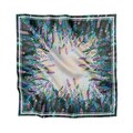 Double-Sided Print Scarf, Large Purple Blue Green Pure Silk Square Scarf with Artistic Botanical Design, Accessory for Fall Outfit