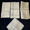 Vintage Ecru Handkerchief Lot, Silk Mens Handkerchief Group, Instant Collection, Geometric, Sophisticated