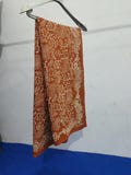 Rust Brown Cotton Sarong | Handmade Paisley Block Print Indian Boho Beach Wrap | Lightweight Summer Shawl | Ethnic Floral Cover-Up