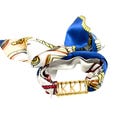 Sorority Tie Scarf Wrap with Mirrored Acrylic Gold Greek Slide