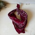 Vintage Classic Bandana Dark Red - Paisley Neckerchief RN 13962