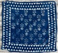 Indigo Hand Block Printed Cotton Bandana: Natural Dye Indian Head Wrap