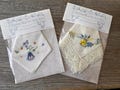 Vintage Hankie Set of 2 Hankies Embroidered Floral Lace Cotton Handkerchief