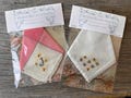 Vintage Hankie Set of 2 Monogram J  Embroidery Floral Design Handkerchief Cotton
