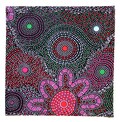 Australian Cotton Handkerchief: Mandala Floral Dots, (8" Square)
