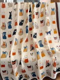 Cat Print Scarf: Oversized Soft Shawl - Cat Lover Gift