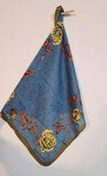 Vintage Junko Koshino Cotton Scarf Hanky Fall Floral Pattern