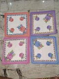 Indian Women's Floral 100% Pure Cotton Handkerchief | Hanky For Women | Pack Of 12 Good Quality Free Shipping