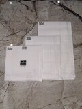 Premium Men's Cotton Solid White Handkerchief Pack of 3 Pure Cotton Ultra Soft Hanky Free Shipping