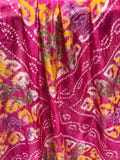 Pink Bandhej Tie Dye Dupatta / Art Silk