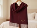 Custom Embroidered Winter Scarf, Oversized Cozy Scarf, Unisex Woven Scarf, Couple Matching Scarves, Personalized Gift, Acrylic Warm Scarf
