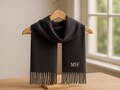Personalized Woven Scarves, Embroidered Oversized Scarf, Custom Winter Scarf for Men and Women, Cozy Couple Matching Scarf, Holiday Gift