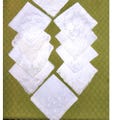 Lot Of 10 Vintage White Fine Linen Cotton Hankies Battenberg Lace Edging...