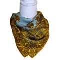 Vtg Scarf By Vera All Silk Rolled Edge Paisley Lime Green Bronze Retro Office