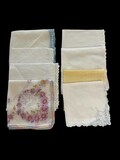 Vintage Set of 8 Beautiful Decorative Hankies- Wedding or Shower Favors-Shabby Cottage Chic Decor-1940-50's