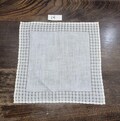 Vintage LINEN Handkerchief Hankie 10.5" Square with Delicate Cut-Out Design