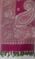 Hand Woven Camel Wool Shawl: Paisley Design Scarf