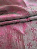 Magenta 100% Silk Scarf shawl wrap with cross X accents