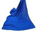 Indian Vintage Blue Dupatta Artificial Silk Long Stole Hand Embroidered Bagh Phulkari Stole Scarves Red lace Party wear
