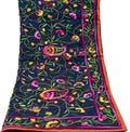 Indian Vintage Dupatta Blue Long Stole Chanderi Hand Embroidered Bagh Phulkari Stole Scarves Party wear Veil Hijab Wrap Scarf