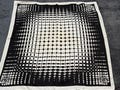 Vintage 60's Black and White Geometric MOD Print Square Polyester Scarf 26"~ abstract print scarf, 60s mod scarf